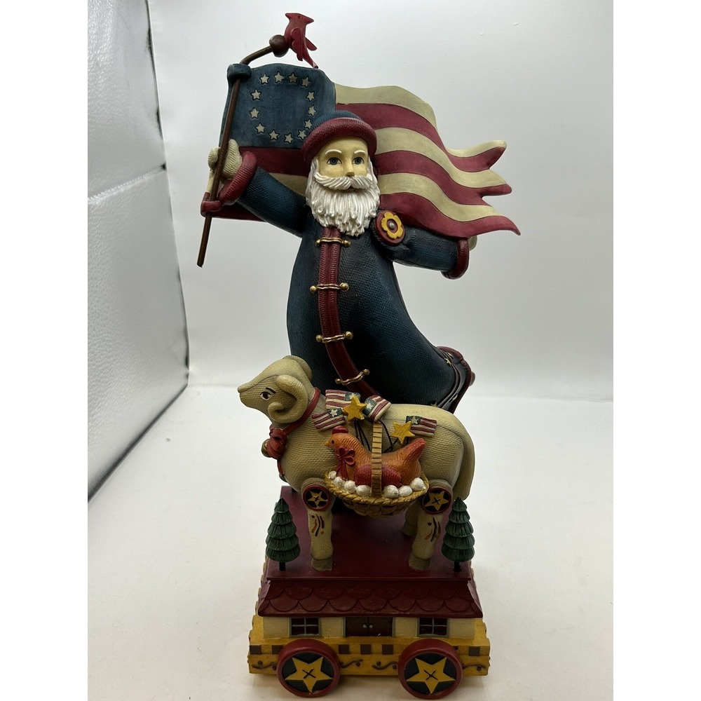 American Christmas 2002 Kathy Killip Patriotic Whimsical Folk Art Santa Claus